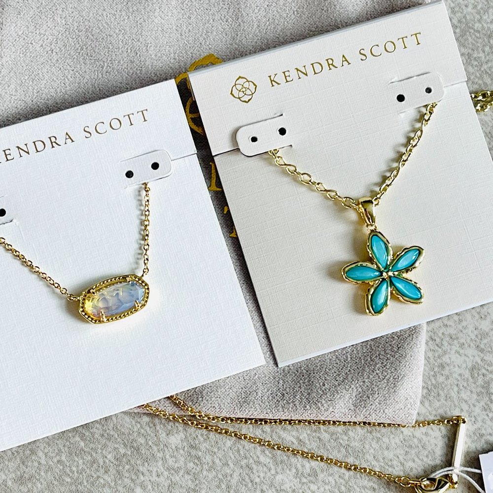 KENDRA SCOTT Elisa Gold Pendant Necklace In Iridescent Opalite - DO NOT BUY!